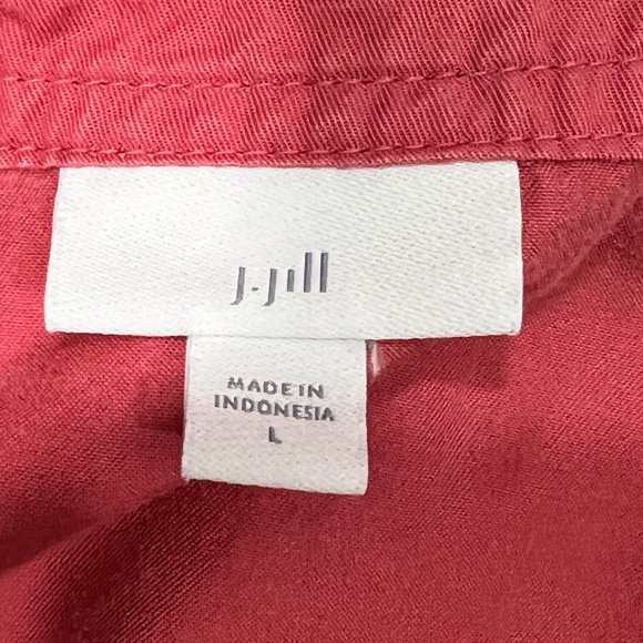 J. Jill Tencel Long Sleeve Terracotta Red Lace-Up Front Blouse Top Size … - Picture 7 of 9